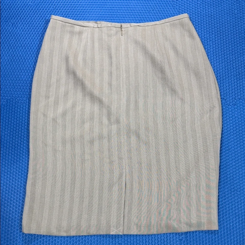 Worthington Sand Herringbone Pinstripe Blazer and Skirt Suit NWT - Picture 12 of 16